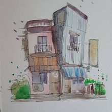 Il mio progetto del corso: Disegno architettonico espressivo con pennarelli colorati. Sketching, Drawing, Architectural Illustration, Sketchbook & Ink Illustration project by Assunta Maria - 06.12.2022