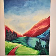 Mon projet du cours : Dessin de paysage aux pastels : jouez avec la lumière . Ilustrasi tradisional, Seni Rupa, Gambar Pensil, Menggambar, Dan Menggambar Artistik proyek oleh cocotte71_mjp - 06.12.2022