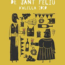 Cartel Festa Major Alella 2020. Design, Traditional illustration, and Advertising project by Mar Torrano Matalí - 06.13.2022