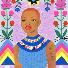 Personal Work/Portrait of Slick Woods. Acr, and lic Painting project by Sarah Walsh - 06.13.2022
