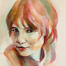 My project for course: Artistic Portrait with Watercolors. Projekt z dziedziny  Sztuki piękne,  Malarstwo, Malowanie akwarelą i Portret użytkownika alotteson - 13.06.2022