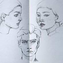 Mi proyecto del curso: Sketchbook de retrato: explora el rostro humano. Esboçado, Desenho, Desenho de retrato, Desenho artístico, e Sketchbook projeto de Lau Gutierrez - 14.06.2022