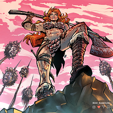 Red Sonja Fan Art. Ilustração tradicional, Ilustração digital, Desenho digital, Desenho anatômico, Concept Art, Cinema, Vídeo e TV, Direção de arte, e Design de personagens projeto de Rodrigo Sevilla - 14.06.2022
