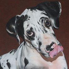 Great Dane. Pintura a óleo, Desenho, Desenho de retrato, e Desenho realista projeto de Begoña Blázquez Parro - 14.06.2022