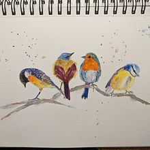 My project for course: Artistic Watercolor Techniques for Illustrating Birds. Un proyecto de Ilustración tradicional, Pintura a la acuarela, Dibujo realista e Ilustración naturalista				 de anja177 - 15.06.2022