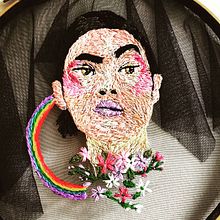 My project for course: Embroidered Portraits on Tulle. Embroider, Portrait Drawing, and DIY project by Savinee Montalampa - 06.15.2022