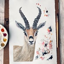 My project for course: Expressive Animal Portraits in Watercolor . Ilustrație tradițională, Pictură în acuarelă, Desen realist & Ilustrație naturalistă de Galina Romanova - 06.15.2022