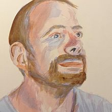 Selfportrait on Arches. Fine Arts, Painting, Watercolor Painting, and Portrait Drawing project by Daniel Toll - 06.15.2022
