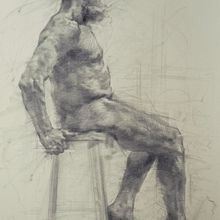 Drawing in a competitive environment - from a live model . Een project van  Tekening, Realistische tekening,  Artistieke tekening, Tekening met potlood y Traditionele illustratie van Dan Thompson - 15.06.2022