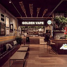 Diseño de Retail Golden Vape . Un proyecto de Retail Design, Diseño de interiores, Decoración de interiores y Visualización arquitectónica de Andres Camilo - 14.06.2022