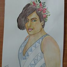 Meu projeto do curso: Criação de retrato estilizado em aquarela. Un progetto di Illustrazione tradizionale, Pittura, Pittura ad acquerello e Disegno di ritratti di Andrea Oliveira sow - 17.06.2022