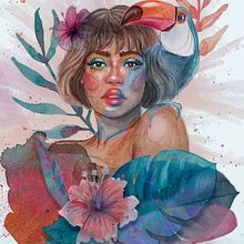Mi proyecto del curso: Retrato ilustrado en acuarela. Projekt z dziedziny Trad, c, jna ilustracja,  Sztuki piękne,  Malarstwo,  R, sunek, Malowanie akwarelą, Portret,  R, sunek art, st i czn użytkownika iga_lam - 17.06.2022