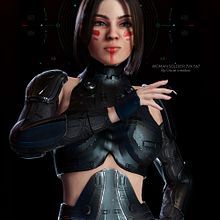 WOMAN SOLDIER ZVX-567 By Oscar creativo. Een project van  Ontwerp, Traditionele illustratie, 3D, 3D-animatie,  3D-modellering, 3D-karakterontwerp,  Art direction, Digitale illustratie, Digitale fotografie,  Digitaal schilderij,  Reclame, Fotografie, Ontwerp van personages y Karakteranimatie van Oscar Creativo - 17.06.2022
