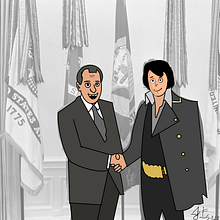 Elvis and Nixon. Traditional illustration, Art Direction, Editorial Design, Graphic Design, Comic, Drawing, and Sketching project by Juan Felipe Caballero D. - 06.17.2022