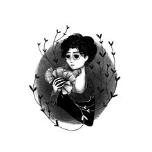 Me regalan flores.. Traditional illustration, Drawing, Digital Illustration, Portrait Drawing, and Digital Drawing project by Irving Castañeda - 06.18.2022