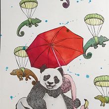 Il mio progetto del corso: Illustrazione con tecniche manuali di tratteggio e dripping. Design de personagens, Artes plásticas, Pintura, Pintura em aquarela, e Desenho artístico projeto de giuliapancot78 - 19.06.2022