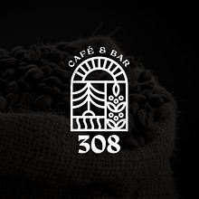Café 308 - Visual Identity. Projekt z dziedziny  Manager art, st, czn, Br, ing i ident, fikacja wizualna, Projektowanie graficzne, Grafika wektorowa, Projektowanie logot i pów użytkownika Fernando Curcio - 20.06.2022