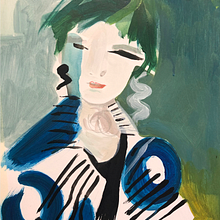 Portrait of Amber. Traditional illustration, and Editorial Design project by Elaine Field - 06.20.2022