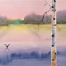 Meu projeto do curso: Paisagens atmosféricas em aquarela. Artes plásticas, Pintura, e Pintura em aquarela projeto de Erika Ishy - 10.05.2022