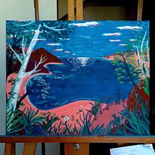 Mi proyecto del curso: Naturaleza con pintura acrílica: del cuaderno al lienzo . Un proyecto de Ilustración tradicional, Pintura, Pintura acrílica y Sketchbook de Ana Meza - 20.06.2022