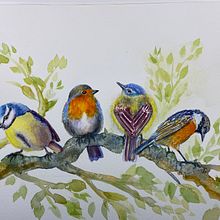 My project for course: Artistic Watercolor Techniques for Illustrating Birds. Traditional illustration, Watercolor Painting, Realistic Drawing, Naturalistic Illustration, and Advertising project by Pennie Cormier - 06.12.2022