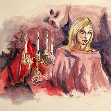 Shiver of the Vampires (image from the film, in watercolor) . % Sarada Holt tarafından hazırlanan Güzel sanatlar projesi - 06.21.2022