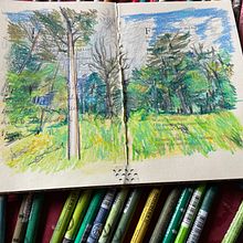 Mein Kursprojekt: Landschaften in Pastell zeichnen: Spiele mit Licht. Un proyecto de Ilustración tradicional, Bellas Artes, Dibujo a lápiz, Dibujo y Dibujo artístico de Andrea Gunkler - 21.06.2022