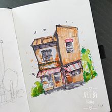 My project for course: Expressive Architectural Sketching with Colored Markers Ein Projekt aus dem Bereich Skizzenentwurf, Zeichnung, Architektonische Illustration, Sketchbook und Illustration mit Tinte von Waiyi Choi - 21.06.2022