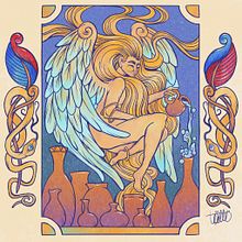 MAZO DE TAROT - "LA TEMPLANZA". Traditional illustration, Character Design, Sketching, Drawing, Concept Art, Artistic Drawing, Digital Drawing, and Digital Painting project by tatto A Secas - 11.27.2021