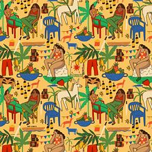 Caribe Romántico: Diseño de estampados para superficies textiles con Photoshop. Un proyecto de Ilustración tradicional, Diseño de vestuario, Pattern Design, Diseño de moda e Ilustración digital de Ana María Barrios Figueredo - 22.06.2022