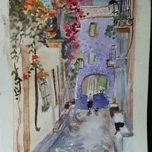 Il mio progetto del corso: Paesaggi urbani ad acquerello. Un proyecto de Bellas Artes, Pintura a la acuarela e Ilustración arquitectónica de melvac - 23.06.2022