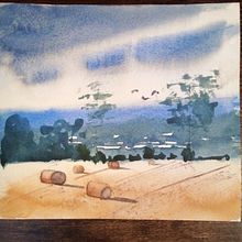 My project for course: Watercolor Landscapes: Experimental Tools and Techniques. Fine Arts, Painting, and Watercolor Painting project by Mariann Hegedűs - 06.23.2022