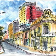 Architectuur tekenen met aquarel en inkt Architectuur tekenen met aquarel en inkt  Een cursus van Alex Hillkurtz. Un proyecto de Bocetado, Dibujo, Pintura a la acuarela, Ilustración arquitectónica, Sketchbook e Ilustración con tinta de Gerard Beekman - 23.06.2022