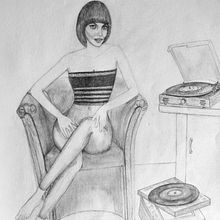 Dibujo retro . Portrait Drawing, Pencil Drawing, Artistic Drawing, Figure Drawing, and Drawing project by Juan Sánchez - 06.24.2022