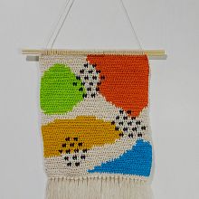 Mi proyecto del curso: Intarsia crochet: teje tus propios tapices. Een project van  Modeontwerp,  Interieurdecoratie, Textiel, DIY, Haken y Textielontwerp van Gladys Diaz - 25.06.2022