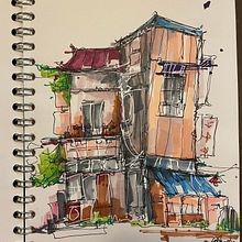 My project for course: Expressive Architectural Sketching with Colored Markers. Sketching, Drawing, Architectural Illustration, Sketchbook & Ink Illustration project by Farzana Misha - 06.25.2022