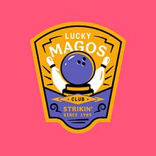 Lucky Magos | Badge Logo Design. Br, ing, Identit, Graphic Design, Vector Illustration, and Digital Design project by Liliana Pérez - 06.26.2022