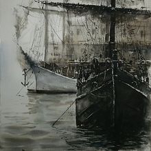 Moored for the Night Ein Projekt aus dem Bereich Traditionelle Illustration, Aquarellmalerei, Malerei, Bildende Künste und Zeichnung von Reha Sakar - 25.06.2022