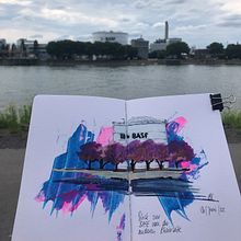 Mein Kursprojekt: Moderne Urban Sketching-Techniken in Mixed Media. Traditional illustration, Painting, Architectural Illustration & Ink Illustration project by k.boxhorn - 06.27.2022