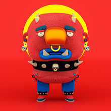 Mi proyecto del curso: Creación y animación de monstruos con Cinema 4D . Un proyecto de 3D, Animación, Animación de personajes, Animación 3D, Modelado 3D y Diseño de personajes 3D de Kevin Ochoa Santi - 27.06.2022
