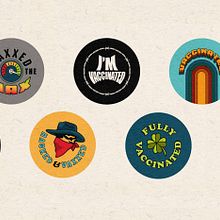 Vaccination Buttons. Design, Traditional illustration, Digital Illustration, and Product Design project by Kaylie Maines - 06.28.2022