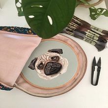 Mon projet du cours :  Peinture à l'aiguille : brodez des portraits d'animaux. Embroider, Naturalistic Illustration, and Textile Design project by Prisca Vareilles - 06.27.2022