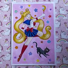 Meu projeto do curso: Desenho fanart com aquarela e lápis de cor. Un projet de Illustration traditionnelle, Peinture, Aquarelle, Dessin de portrait, Illustration jeunesse, Dessin aux cra , et ons de couleur de Raquel Lira - 19.06.2022