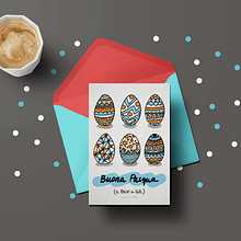 Tarjeta Buona Pascua. Un proyecto de Pattern Design e Ilustración tradicional de Margarita Mompeán - 30.06.2022