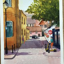 My project for course: Urban Landscapes in Watercolor. Projekt z dziedziny  Sztuki piękne, Malowanie akwarelą,  R i sunek architektoniczn użytkownika Jenny - 30.06.2022