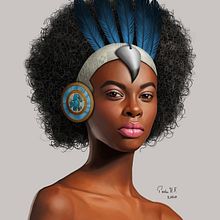 Blasck lady. Traditional illustration, Character Design, Painting, Digital Illustration, Concept Art, and Realistic Drawing project by paolahf - 07.01.2022
