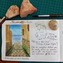 Mon projet du cours : Carnet de voyage à l’aquarelle. Projekt z dziedziny Trad, c, jna ilustracja, Malowanie akwarelą,  R, sunek architektoniczn i Sketchbook użytkownika Agathe Bonnechere - 02.07.2022