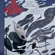 Wanderers run in with Hollownest's protector. Traditional illustration, Video Games, Comic, Digital Illustration, and Drawing project by Sylvia Hiner - 06.16.2022