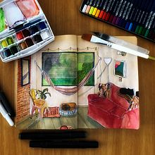 Mi proyecto del curso: Urban Sketching: expresa tu mundo con una nueva perspectiva. Traditional illustration, Sketching, Drawing, Watercolor Painting, Architectural Illustration, and Sketchbook project by Jennifer Vanegas - 07.03.2022