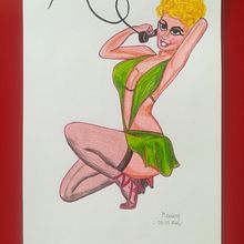 Mój projekt z kursu: Ilustracja pin-up tradycyjnymi technikami Ein Projekt aus dem Bereich Traditionelle Illustration, Bildende Künste, Malerei, Bleistiftzeichnung und Zeichnung von Mariola Klimowicz - 03.07.2022